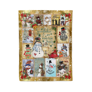 Snowflakes are kisses from heaven personalized coffee blanket gifts custom christmas blanket