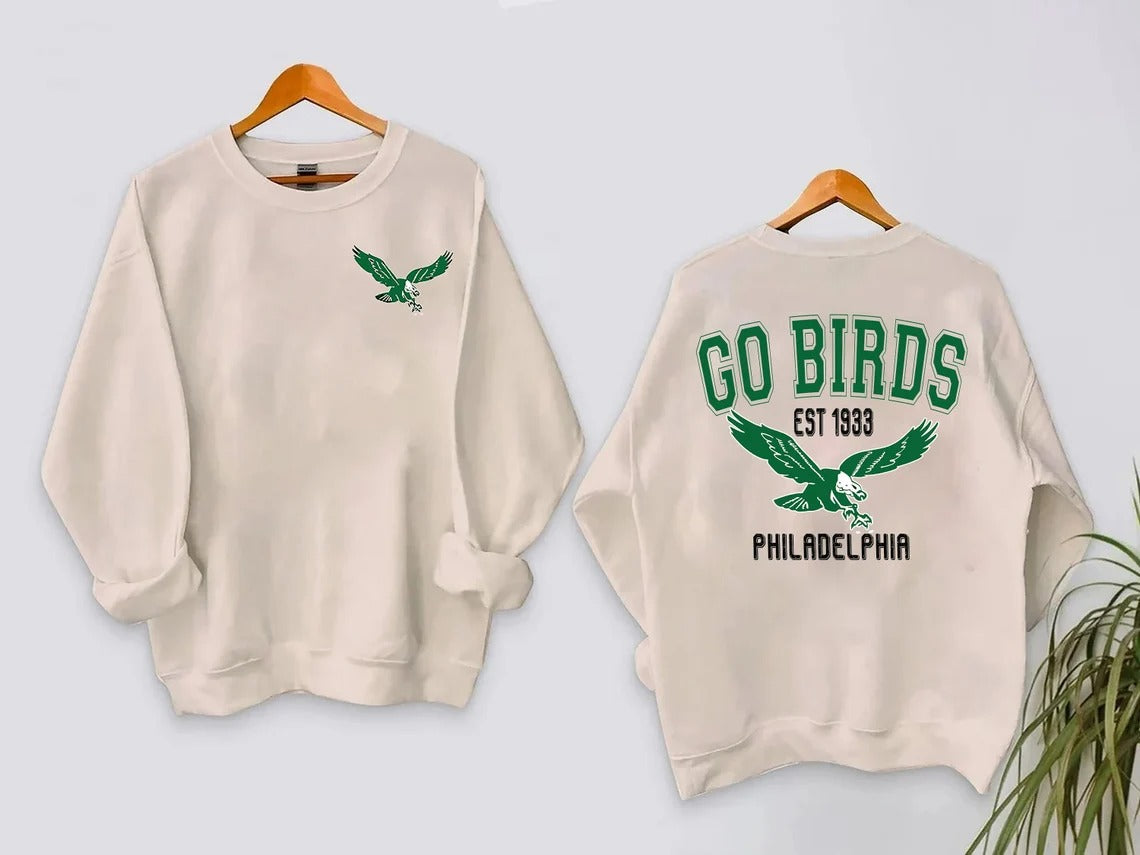 Philadelphia Shirt, Go Birds Vintage Eagles Shirt Sweatshirt, Gameday Apparel, Distressed Philadelphia Sweater
