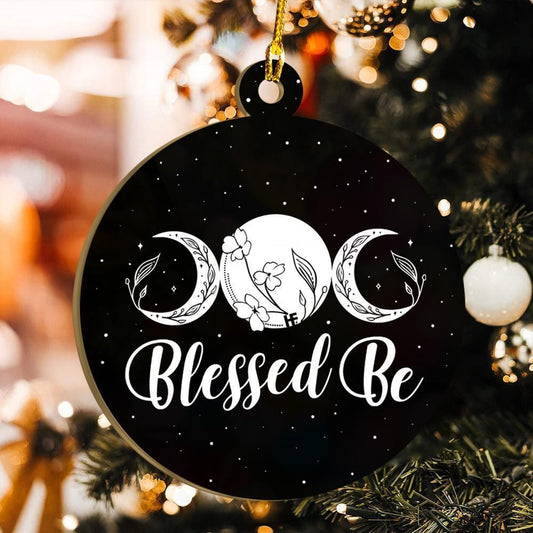 Blessed Be Triple Moon Wicca Ornament, Christmas Ornament Gift, Christmas Gift, Christmas Decoration