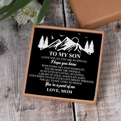 Mom To Son - You Are A Part Of Me Black Beaded Bracelets For Men