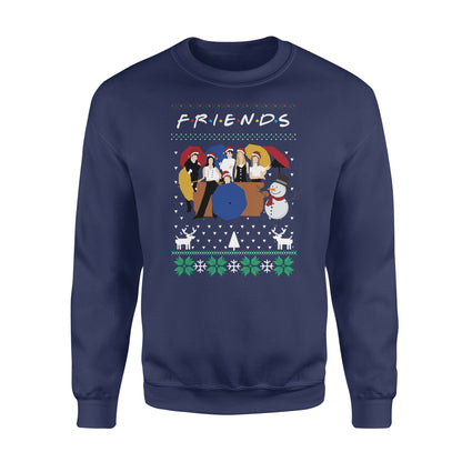 Friends And Snowman Christmas Ugly Sweatshirt - Lustiges Sweatshirt als Geschenk für Männer und Frauen 