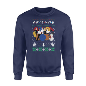 Friends And Snowman Christmas Ugly Sweatshirt - Funny sweatshirt gifts christmas ugly sweater for men and women