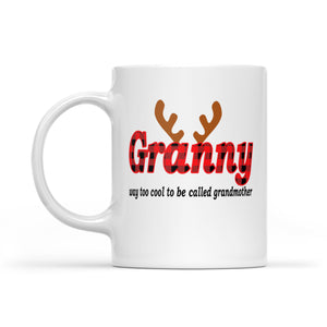 Granny Way Too Cool Too Be Called Grandmother Christmas  White Mug Gift For Christmas