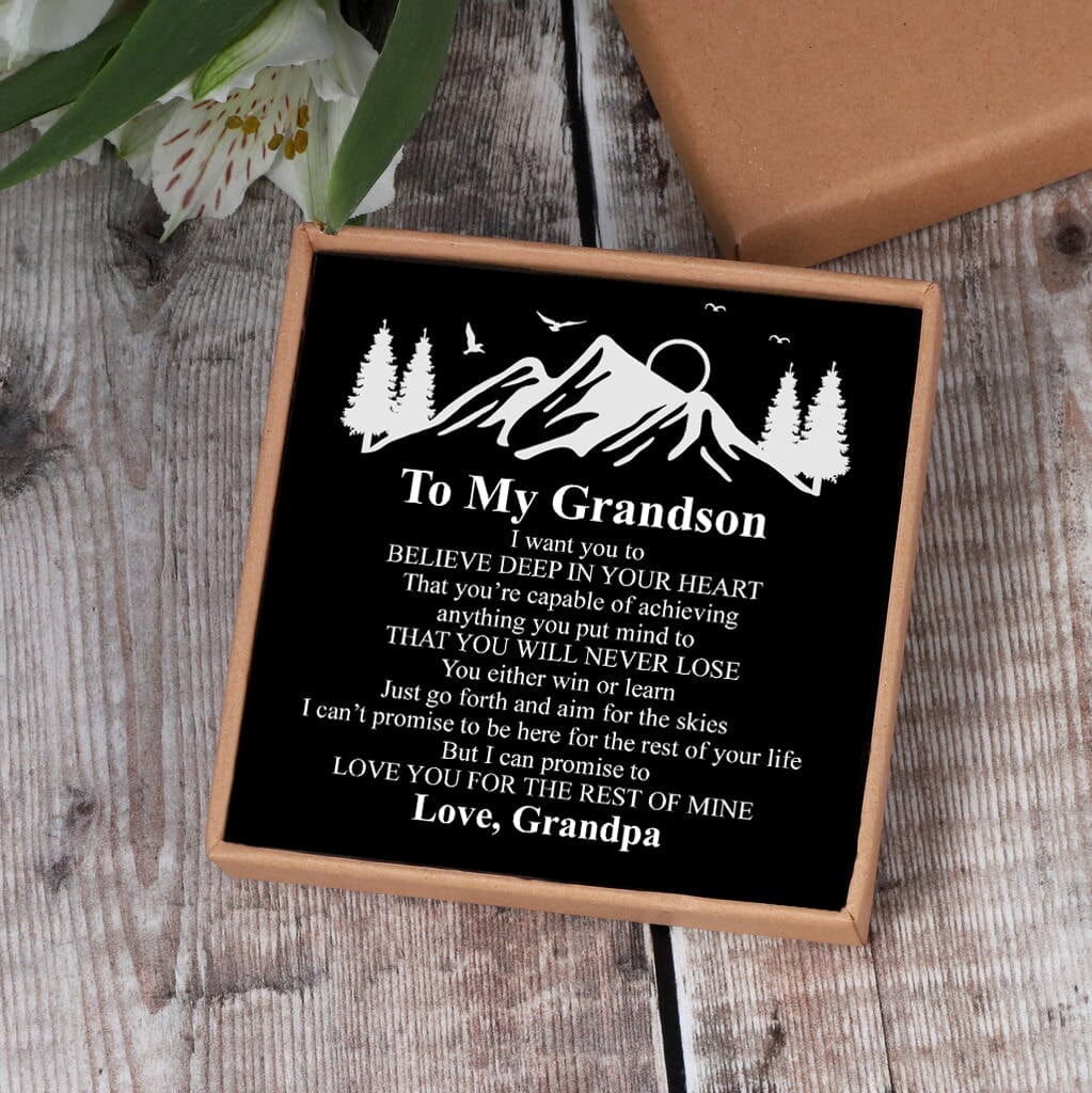 Grandpa To Grandson - You Will Never Lose Black Beaded Bracelets For Men