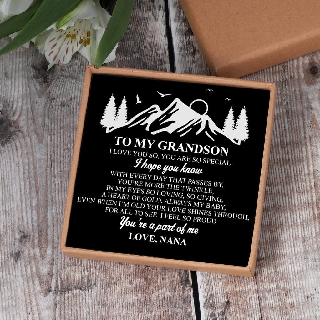 Nana To Grandson - You Are A Part Of Me Black Beaded Bracelets For Men