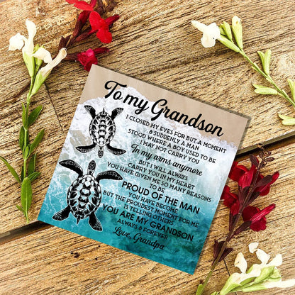 Grandpa To Grandson - Proud Of The Man Customized Name Bracelet