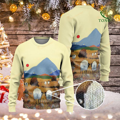 Vintage Sheep Farm Christmas Ugly Sweaters, Christmas Ugly Sweater, Christmas Gift, Gift Christmas 2024