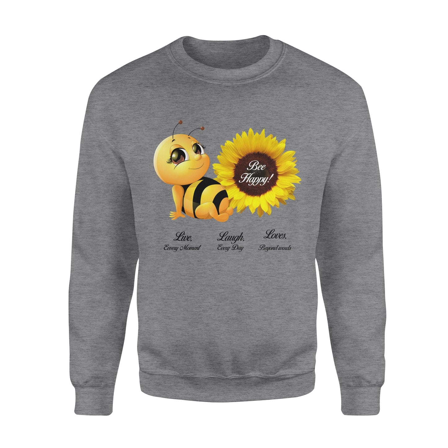 Bee happy! love, laugh,l loves funny sweatshirt gifts christmas ugly sweater for men and women