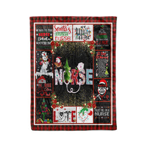 This is Santa's favorite nurse so be nice to the nurse Christmas fleece blanket - Funny Christmas family unique gift idea for nurse