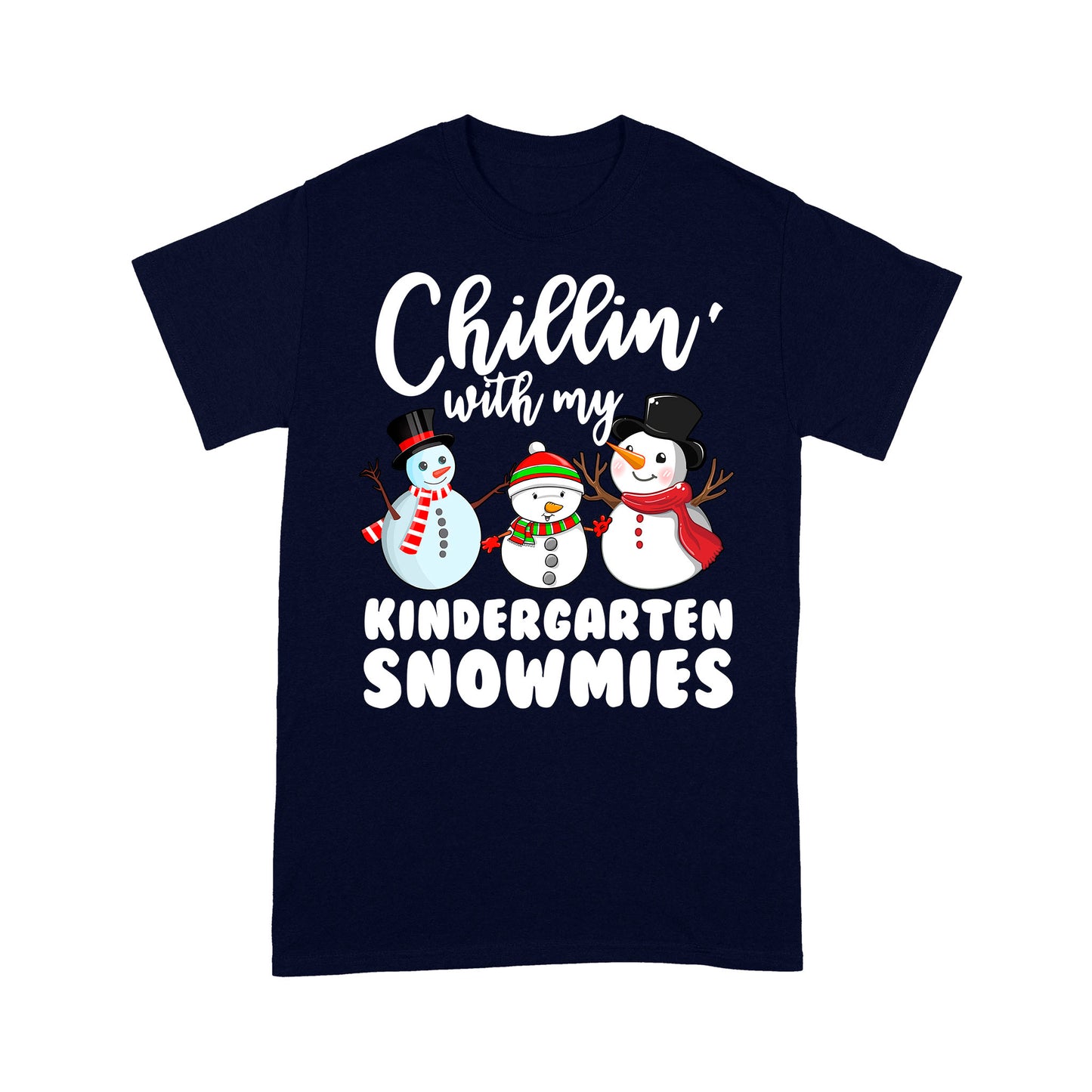Chillin' With My Kindergarten Snowmies Lustiges Weihnachts-T-Shirt, Geschenk für Weihnachten