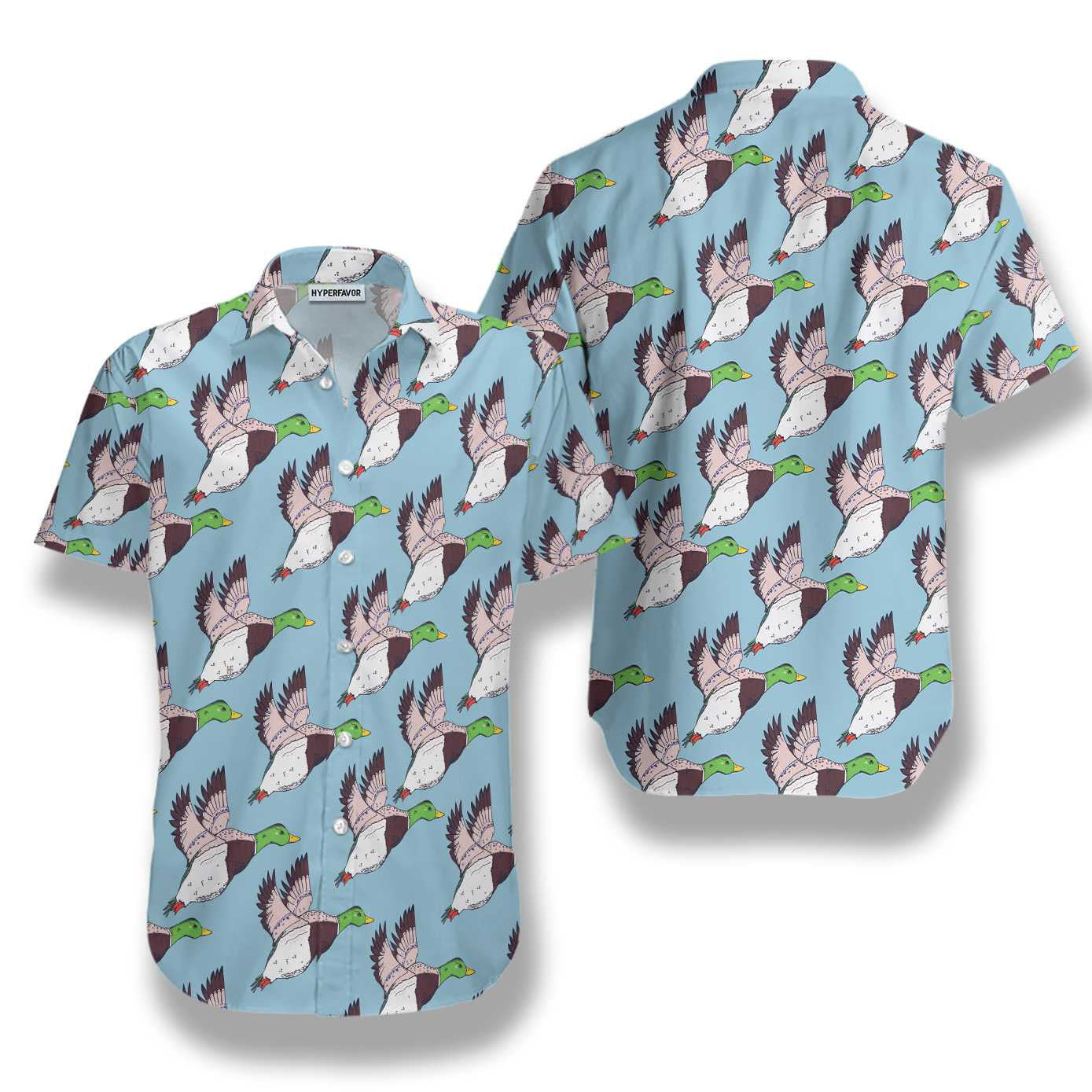 Flying Ducks Time Of Hunting Design Hawaiian Shirt,Hawaiian Shirt Gift, Christmas Gift