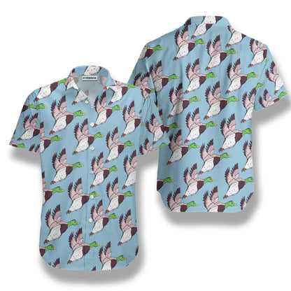 Flying Ducks Time Of Hunting Design Hawaiian Shirt,Hawaiian Shirt Gift, Christmas Gift
