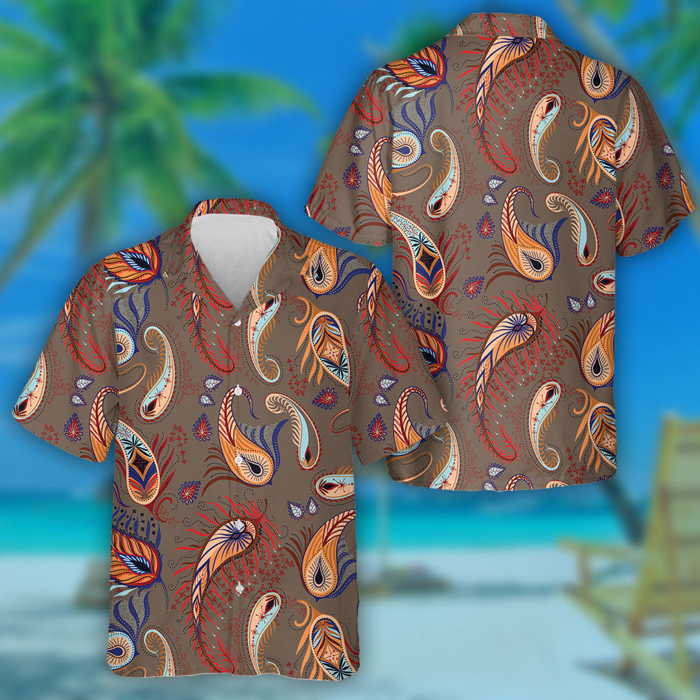 Beautiful Paisley Illustration Small Flower Branches Art Pattern Hawaiian Shirt, Hawaiian Shirt Gift, Christmas Gift