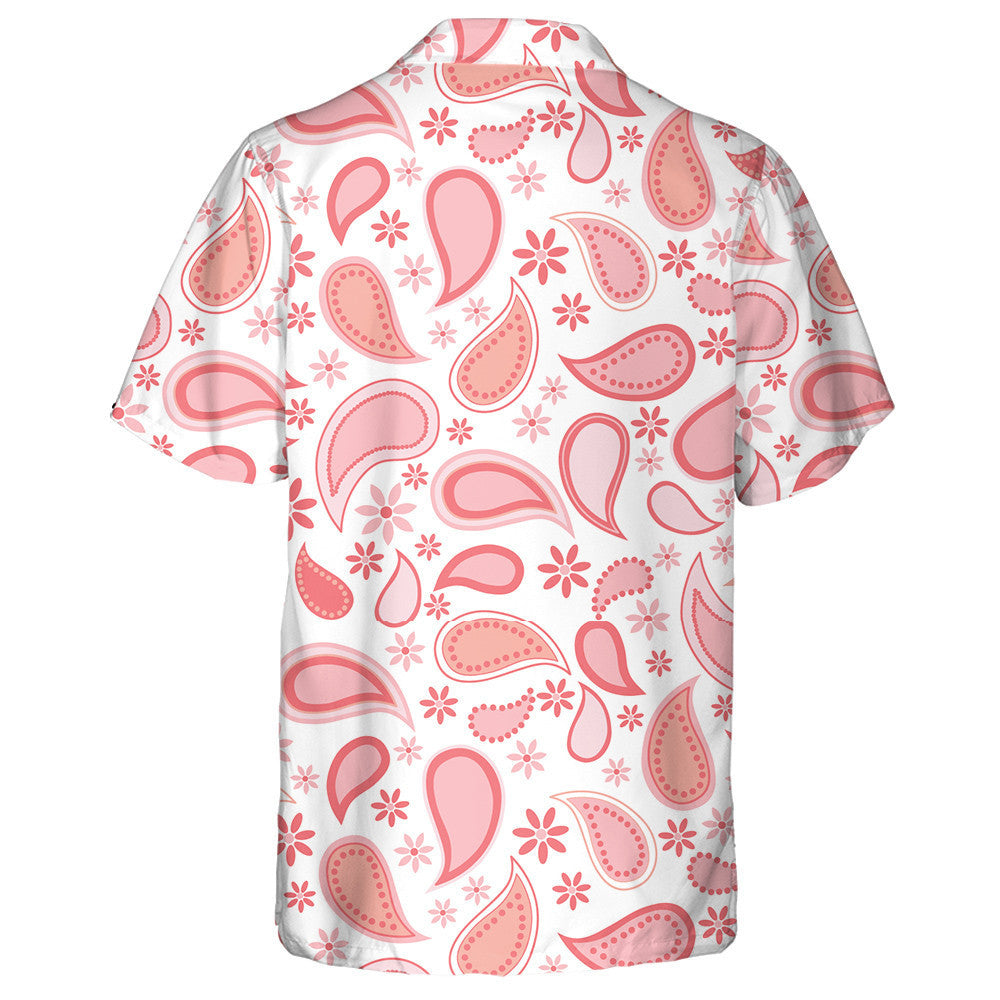 Beautiful Paisley And Small Flowers In Pink Design Hawaiian Shirt, Hawaiian Shirt Gift, Christmas Gift