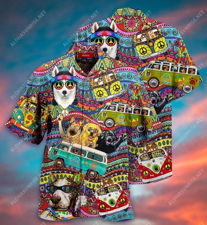 Peace For Dogs Hippie Short Hawaiian Shirt Summer Hawaiian T Shirts Tactical Hawaiian Shirt Hawaiian Shirts For Women, Hawaiian Shirt Gift, Christmas Gift