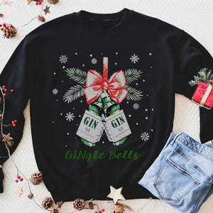 Funny GINgle bell christmas ugly sweatshirt - Funny sweatshirt gifts christmas ugly sweater for men and women