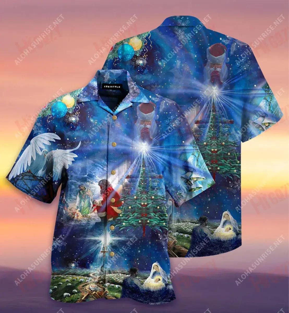 Jesus Is The Reason Christmas Short Hawaiian Shirt Ocean Aloha Shirt Tactical Hawaiian Shirt Funny Hawaiian Shirts, Hawaiian Shirt Gift, Christmas Gift
