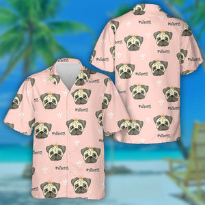 Pink Princess With Cute Face Bulldog Hawaiian Shirt,Hawaiian Shirt Gift, Christmas Gift