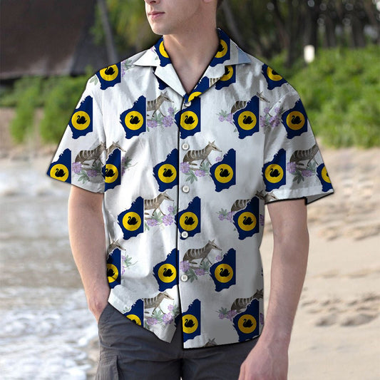 Special Flag Of Western Australia Numbat Pattern Hawaiian Shirt, Hawaiian Shirt Gift, Christmas Gift