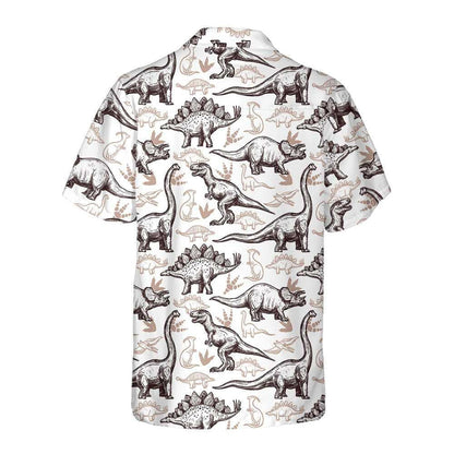 Hand Drawn Dinosaurs Footprints Seamless Pattern Hawaiian Shirt,Hawaiian Shirt Gift, Christmas Gift