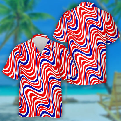 Modern Abstract Wavy Lines Pattern Isolated Background Hawaiian Shirt, Hawaiian Shirt Gift, Christmas Gift