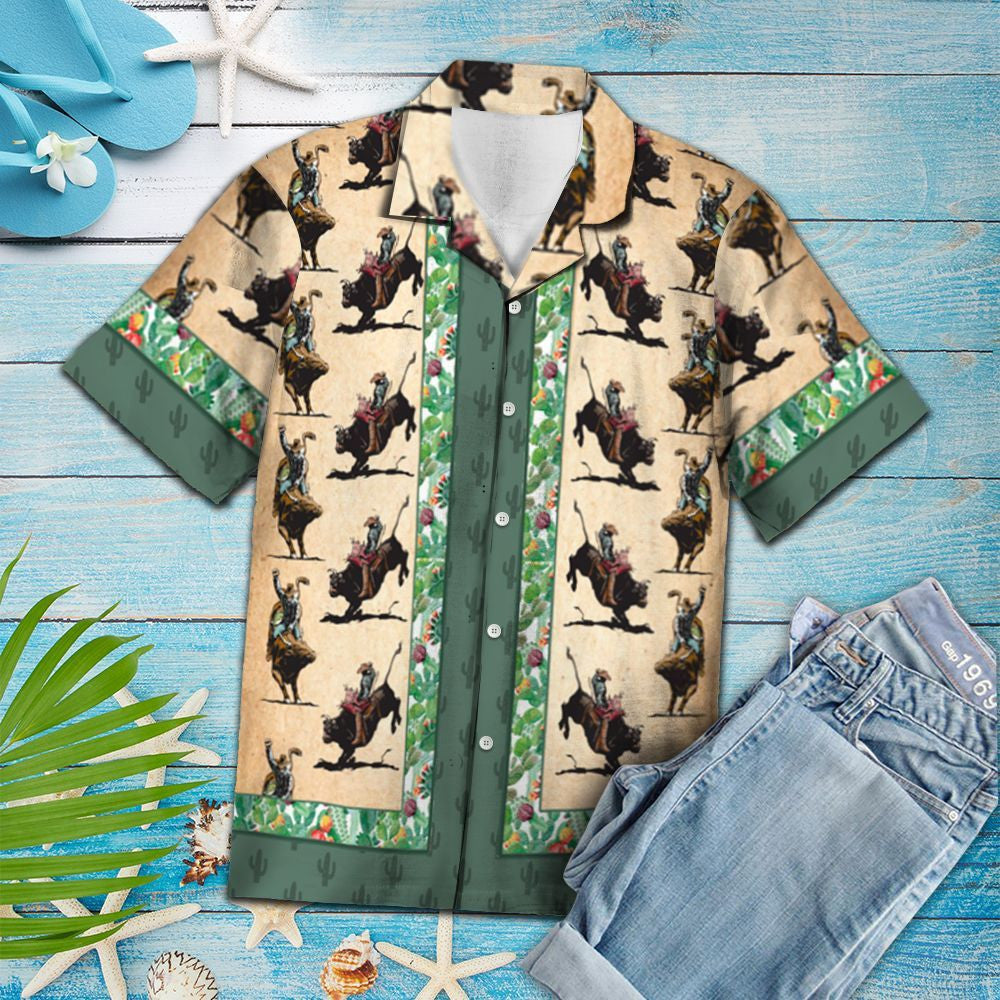 Cowboy Riding Horse On Desert Design Hawaiian Shirt,Hawaiian Shirt Gift, Christmas Gift