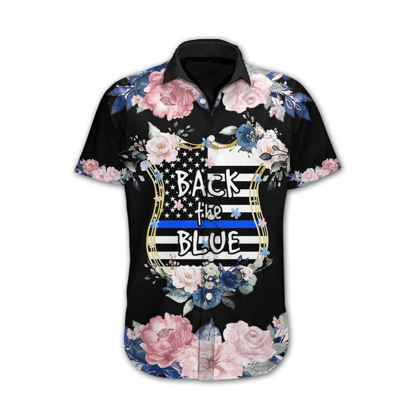 Flower Blossoming Back The Blue Design Hawaiian Shirt,Hawaiian Shirt Gift, Christmas Gift