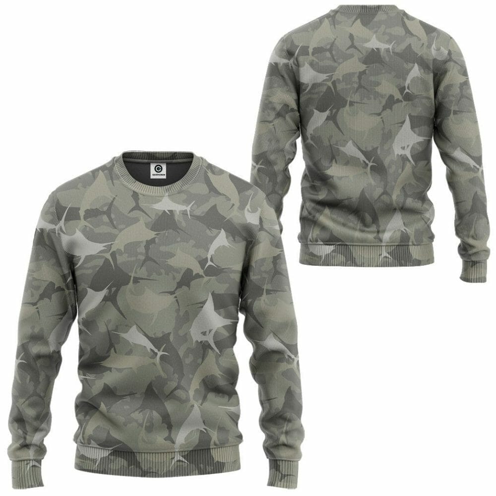 3D Marlin Camo Custom Tshirt Hoodie Apparel