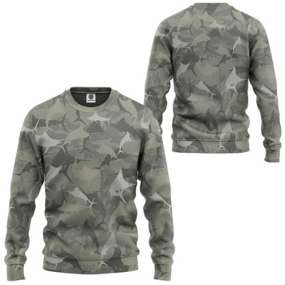 3D Marlin Camo Custom Tshirt Hoodie Apparel