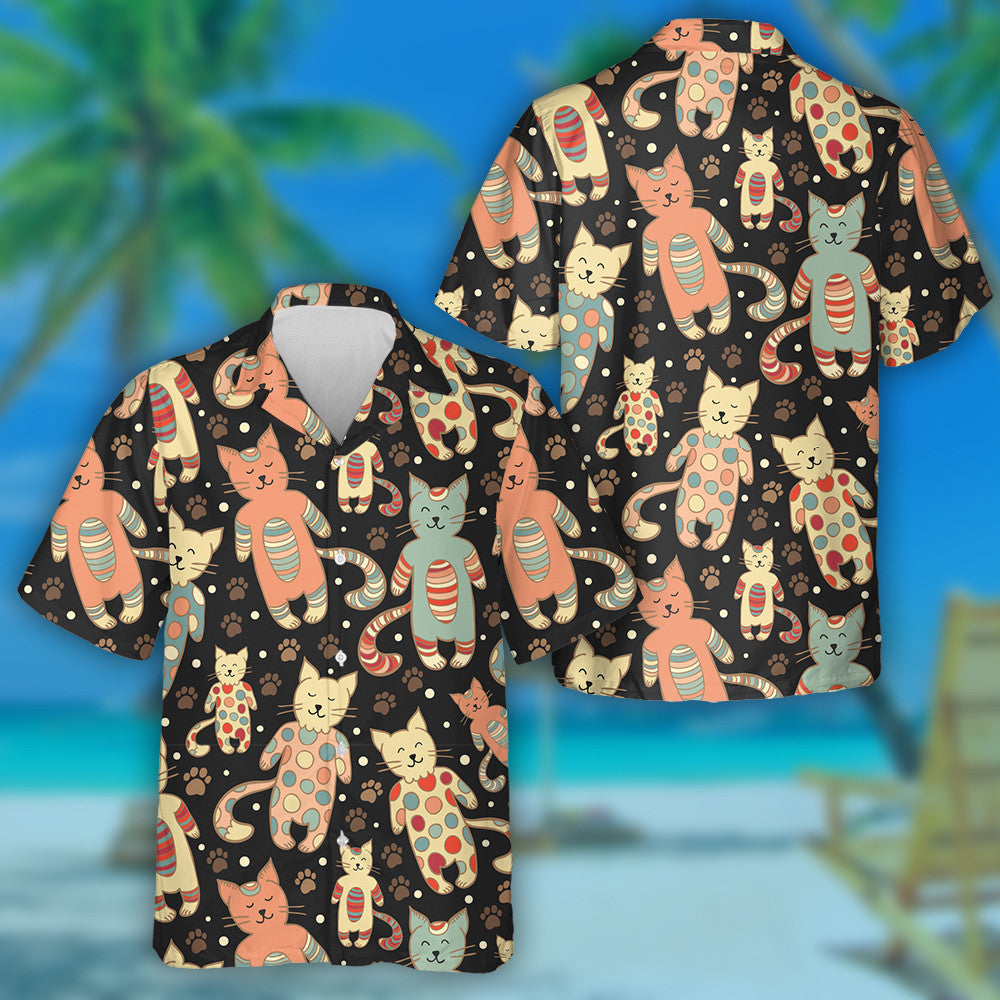 Smiling Cats On The Dark Background Hawaiian Shirt,Hawaiian Shirt Gift, Christmas Gift