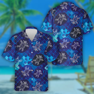 Abstract Style Turtle On The Mosaic Background Hawaiian Shirt, Hawaiian Shirt Gift, Christmas Gift