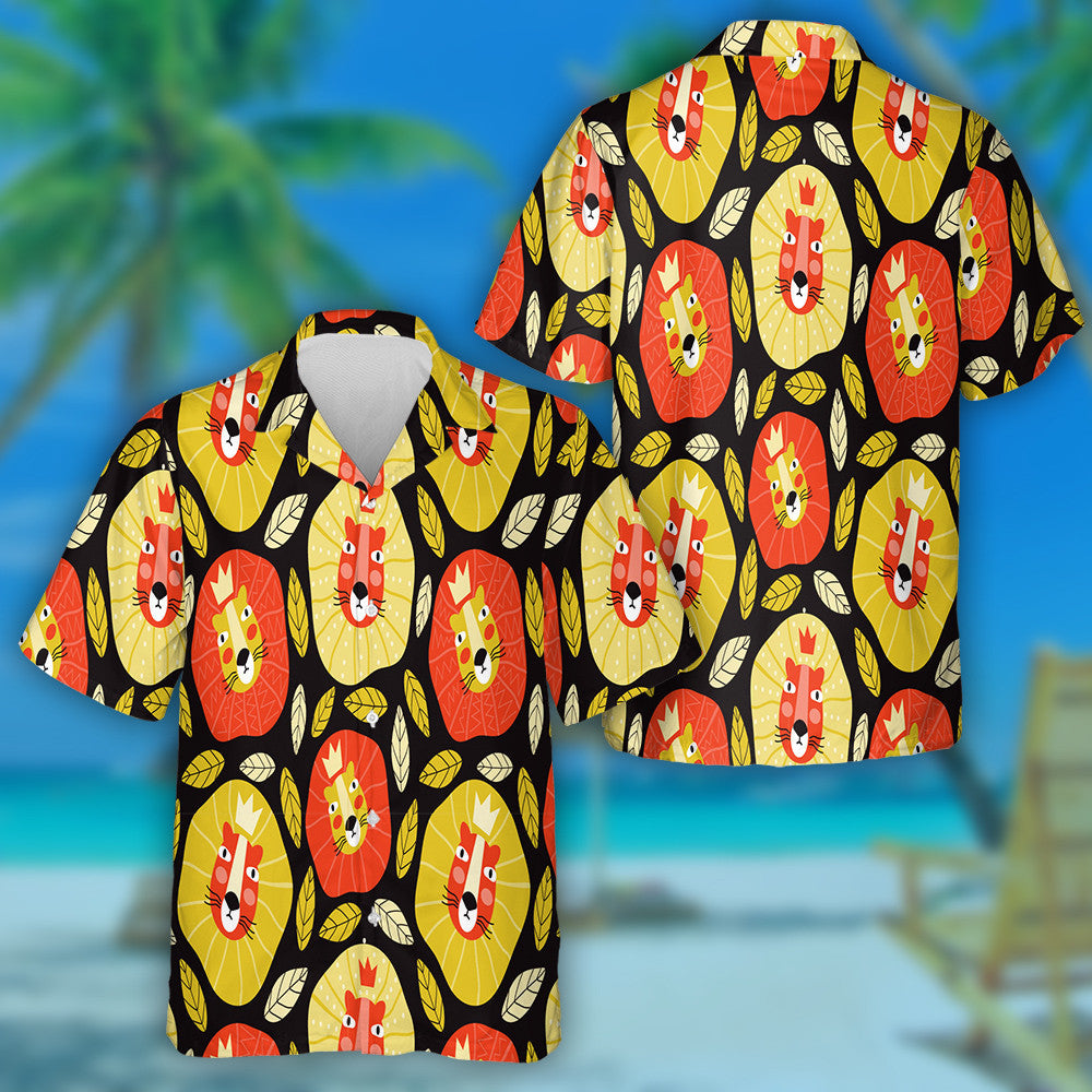 Funny Muzzle Of The Lion King In Crown Hawaiian Shirt, Hawaiian Shirt Gift, Christmas Gift