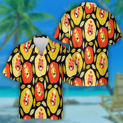 Funny Muzzle Of The Lion King In Crown Hawaiian Shirt, Hawaiian Shirt Gift, Christmas Gift