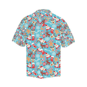 Cute Santa Reindeer And Sock Pattern Christmas Themed Hawaiian Shirt, Hawaiian Shirt Gift, Christmas Gift