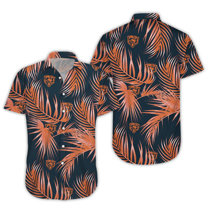 Chicago Bears Nfl Mens Hawaiian Aloha Button Up Shirt Hawaiian Shorts Beach Short Sleeve_Hawaiian Shirt Gift, Christmas Gift