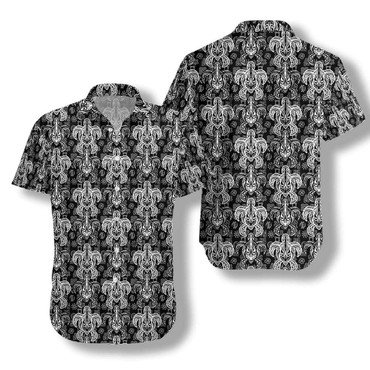 Indigenous Tribal Polynesian Style Sea Turtle Pattern Hawaiian Shirt, Hawaiian Shirt Gift, Christmas Gift