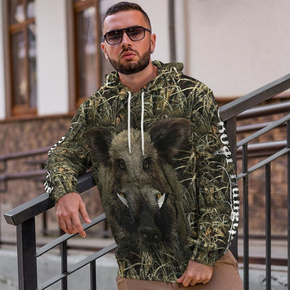 3D Wildschwein Jagd Custom T-Shirt Hoodie Bekleidung