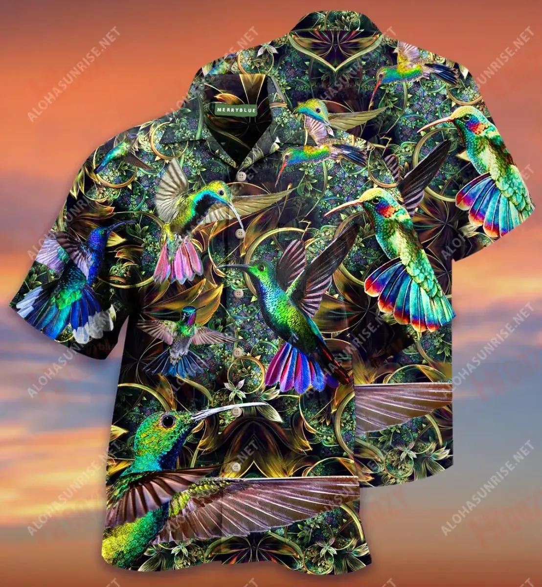 As Free As A Hummingbird Unisex Hawaiian Shirt Ocean Short Sleeve Tactical Hawaiian Shirt Hawaiian Shirt Pattern, Hawaiian Shirt Gift, Christmas Gift