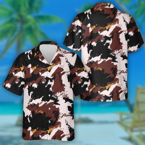 Abstract Tricolor Camouflage Elements Oil Painting Hawaiian Shirt, Hawaiian Shirt Gift, Christmas Gift