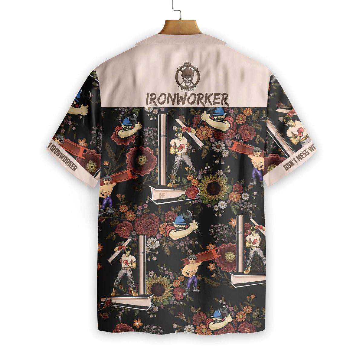 Do Not Mess With Ironworker Colorful Florals Design Hawaiian Shirt, Hawaiian Shirt Gift, Christmas Gift