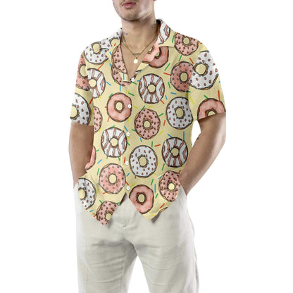 Donut Is My Life On Light Yellow Design Hawaiian Shirt, Hawaiian Shirt Gift, Christmas Gift