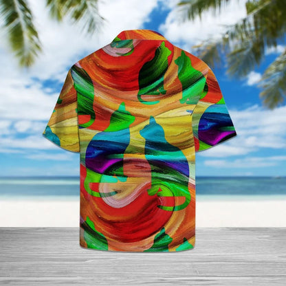 Colorful Cat Shape On Swirl Texture Pattern Hawaiian Shirt, Hawaiian Shirt Gift, Christmas Gift