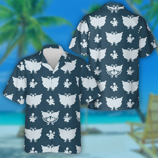 Hand Drawn Sweet Summer With Butterfly Hawaiian Shirt, Hawaiian For Gift