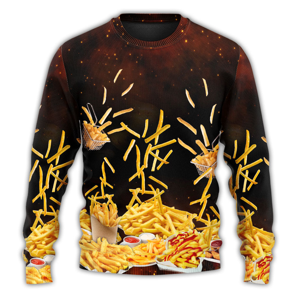 Food French Fries Fast Food Delicious Ugly Christmas Sweater, Gift Christmas 2024