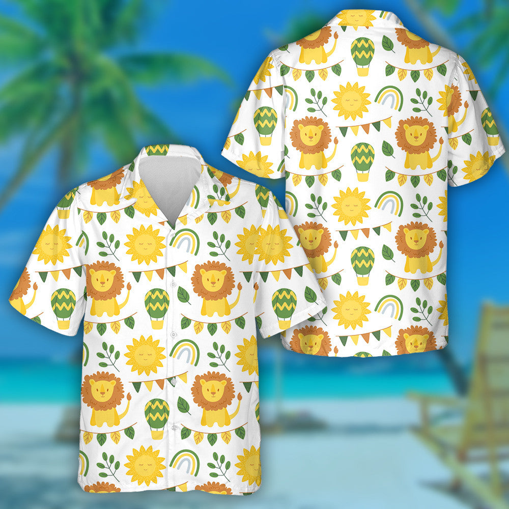 Lion The Sun Flags Rainbow And Balloons Hawaiian Shirt, Hawaiian Shirt Gift, Christmas Gift