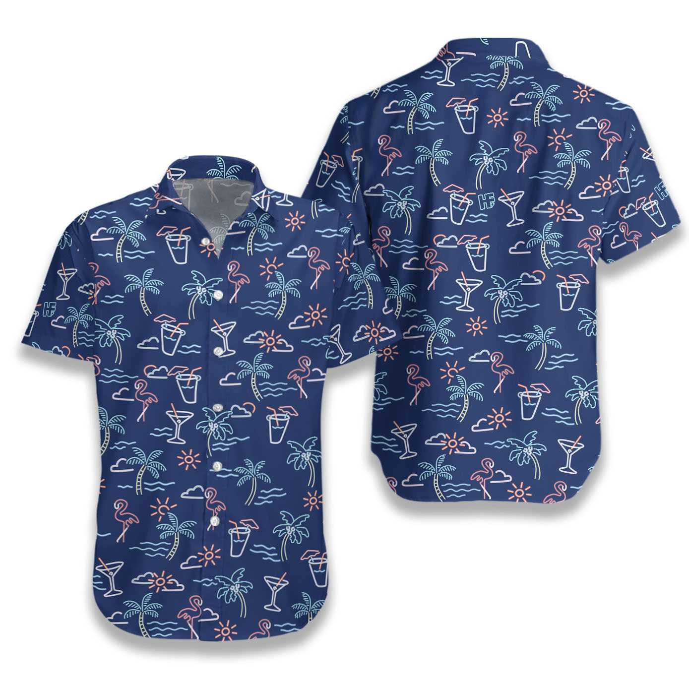 Summer Beach Party Tropical Flamingo Design Hawaiian Shirt,Hawaiian Shirt Gift, Christmas Gift