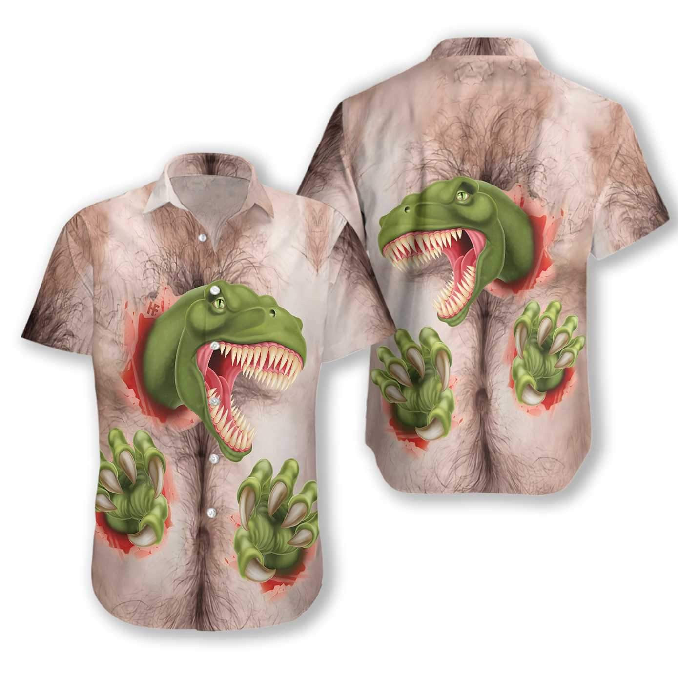 Carnivore From The Inside Dinosaur Unique Design Hawaiian Shirt, Hawaiian Shirt Gift, Christmas Gift