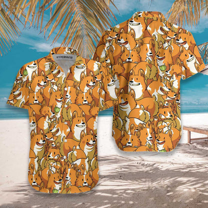 Domestic Pet The Corgi Friends Hawaiian Shirt, Hawaiian Shirt Gift, Christmas Gift