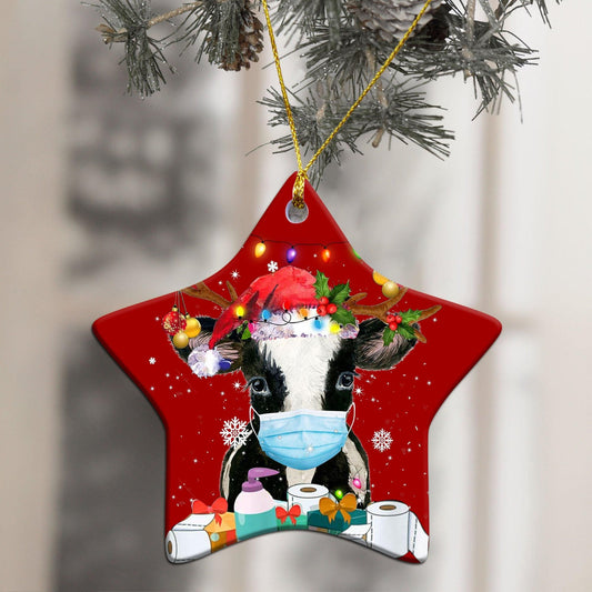 Cow Mask Star Ceramic Ornaments, Dog Pet Lover Gifts, Christmas Tree Ornament, Home Decor Plastic Ornament, Home Decor Plastic Ornament, Christmas Gift, Christmas Decoration