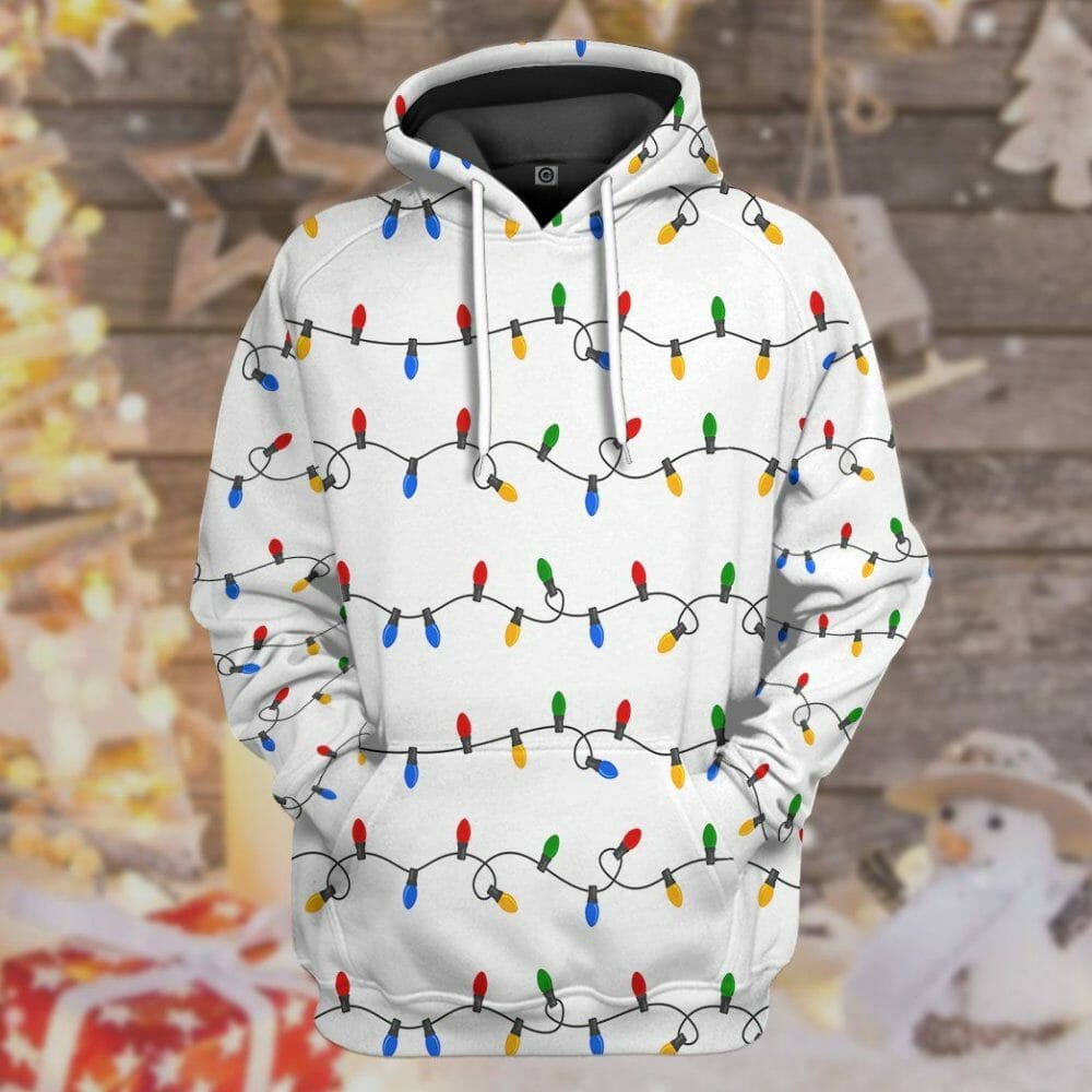 3D Weihnachtslicht Custom T-Shirt Hoodie Bekleidung